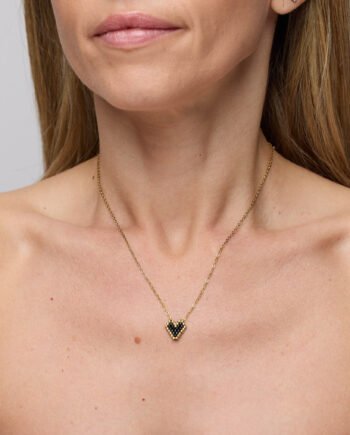 black gold heart necklace